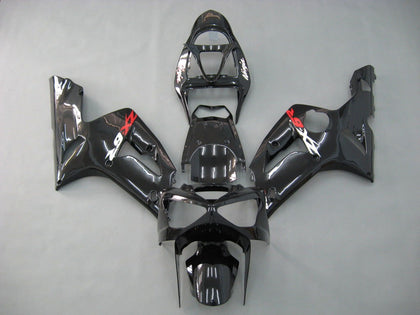 2003-2004 Kawasaki ZX-6R Glossy Black Fairing Kit