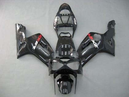 2003-2004 Kawasaki ZX-6R Glossy Black Fairing Kit