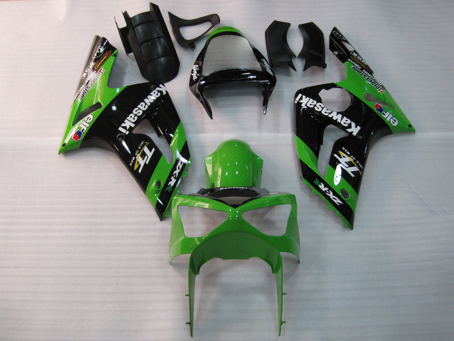 2003-2004 Green Black Ninja Elf Kawasaki ZX6R Fairing Kit