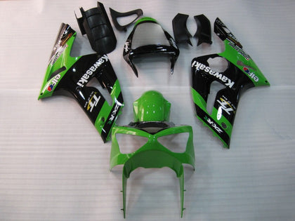 2003-2004 Kawasaki ZX-6R Green Black Ninja Elf Fairing Kit