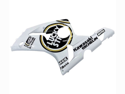 2003-2004 Kawasaki ZX-6R White Black Motul Lucky Strike Fairing Kit