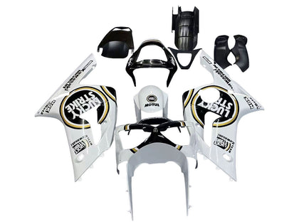 2003-2004 Kawasaki ZX-6R White Black Motul Lucky Strike Fairing Kit