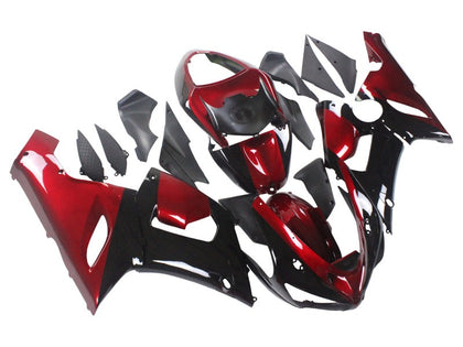 2005-2006 Kawasaki ZX-6R Black Red Fairing Kit