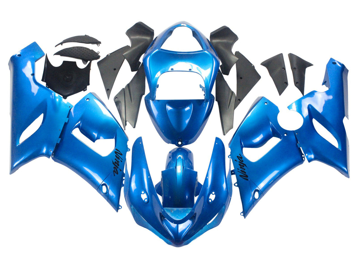 2005-2006 Glossy Blue Kawasaki ZX6R Motorcycle Fairings， Purchase 2005-2006 Glossy Blue Kawasaki ZX6R Motorcycle Fairings UK - UK