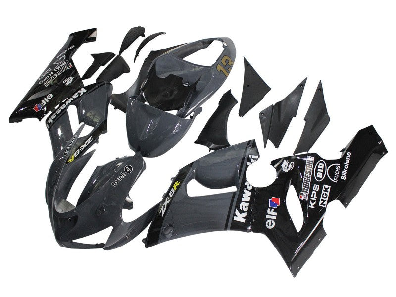 Purchase 2005-2006 Dark Grey Black Kawasaki ZX6R Motorcycle Fairings UK