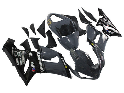 2005-2006 Kawasaki ZX-6R Gray Black Elf Fairing Kit