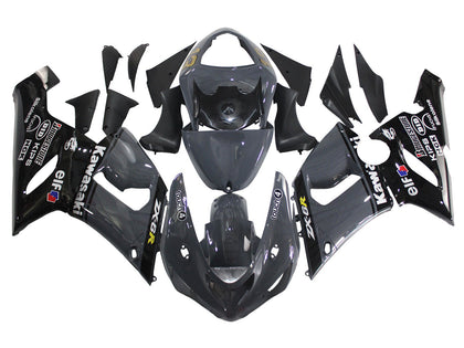 2005-2006 Kawasaki ZX-6R Gray Black Elf Fairing Kit