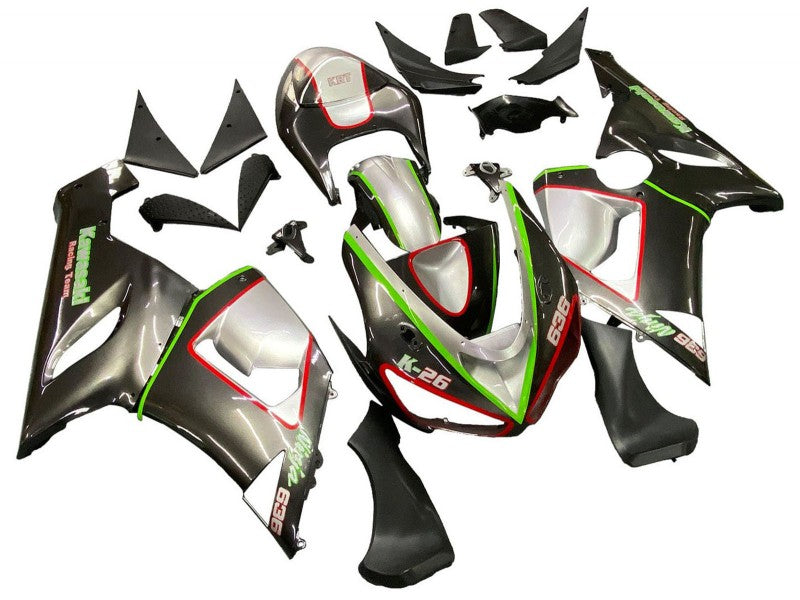 Purchase 2005-2006 Black Silver Green Red K-26 Kawasaki ZX6R Motorcycle Fairings UK