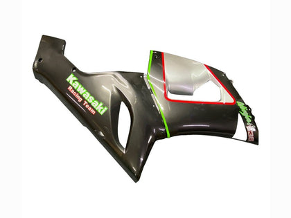 2005-2006 Kawasaki ZX-6R Black Gray with Green Line Ninja K 26 Fairing Kit