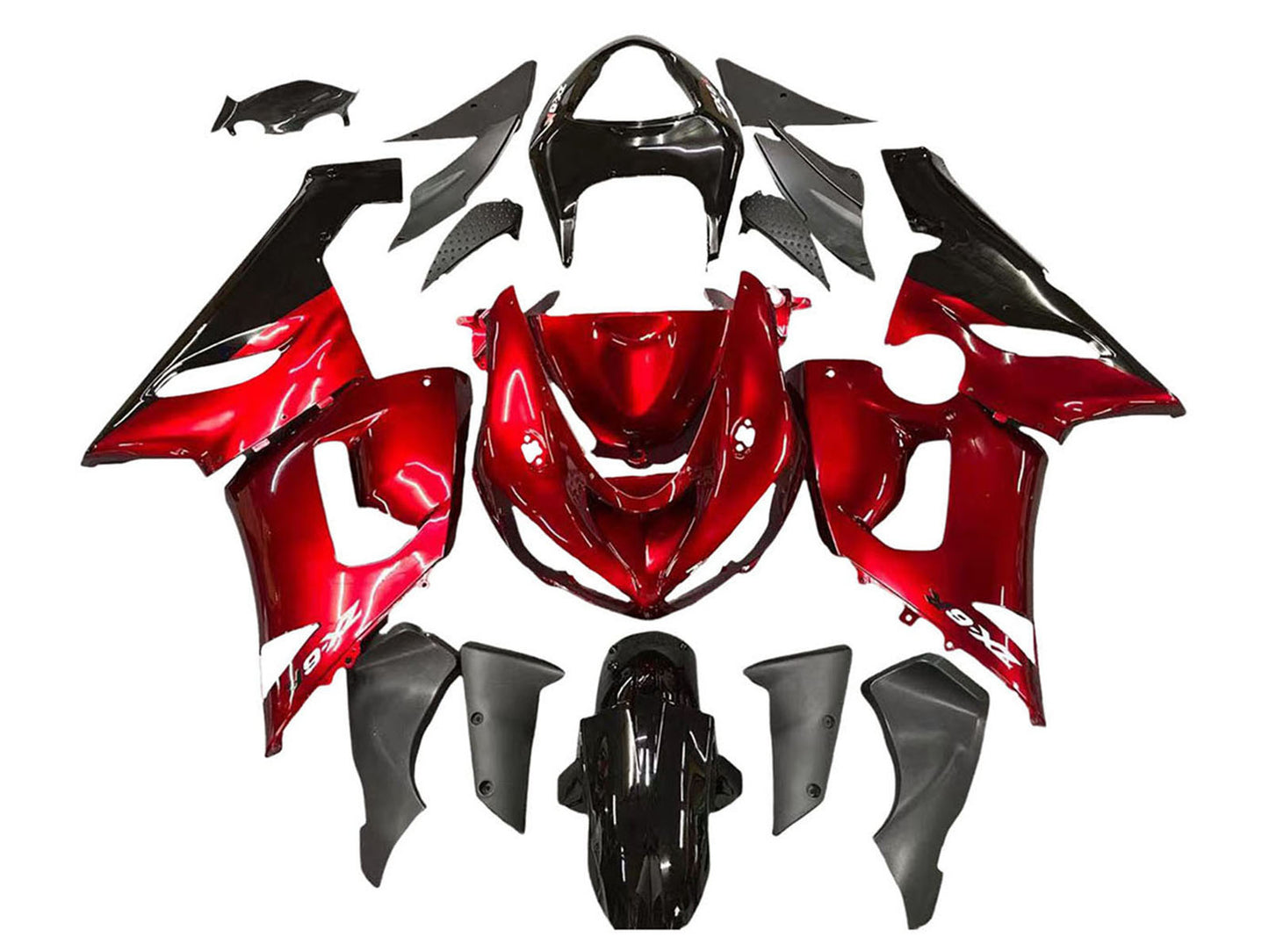 2005-2006 Red Black Kawasaki ZX6R Motorcycle Fairings， Purchase 2005-2006 Red Black Kawasaki ZX6R Motorcycle Fairings UK - UK