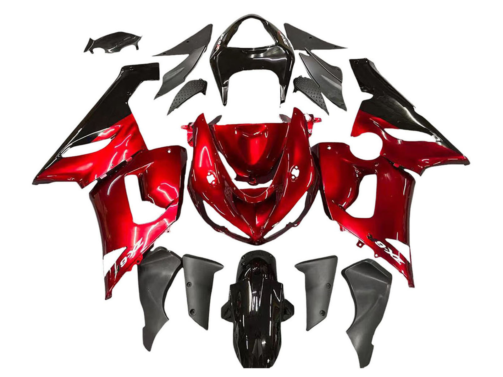 2005-2006 Red Black Kawasaki ZX6R Motorcycle Fairings， Purchase 2005-2006 Red Black Kawasaki ZX6R Motorcycle Fairings UK - UK