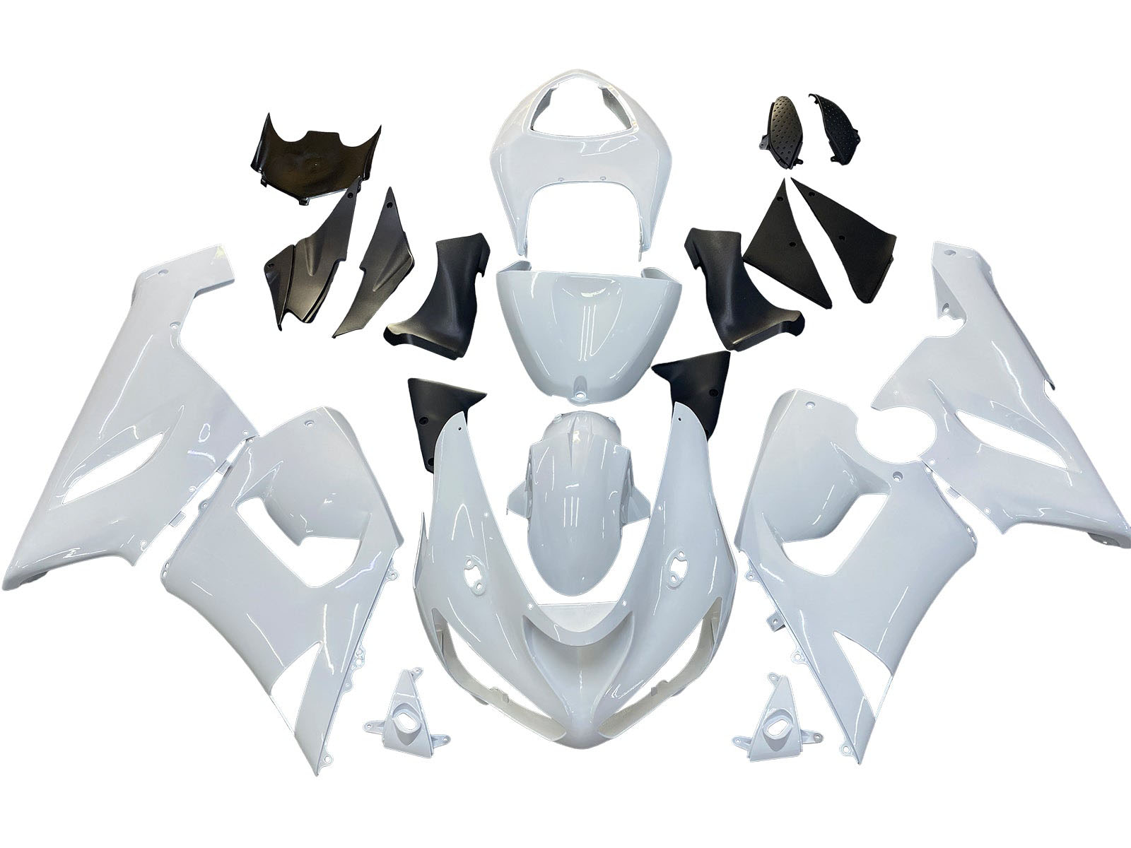 2005-2006 White Kawasaki ZX6R Motorcycle Fairings， Purchase 2005-2006 White Kawasaki ZX6R Motorcycle Fairings UK - UK