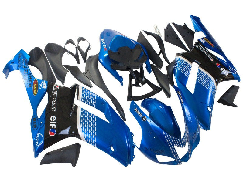 Purchase 2007-2008 Black Blue Elf Kawasaki ZX6R Motorcycle Fairings UK