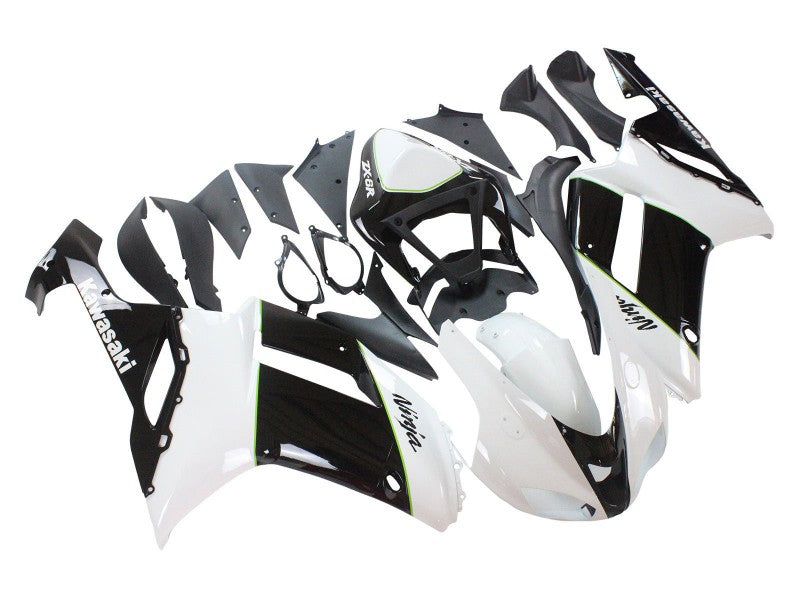 Purchase 2007-2008 Black White Ninja Kawasaki ZX6R Motorcycle Fairings UK