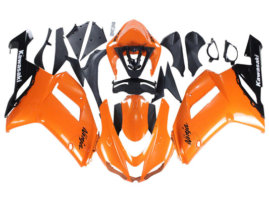 2007-2008 Orange Black Ninja Kawasaki ZX6R 636 Fairing Kit