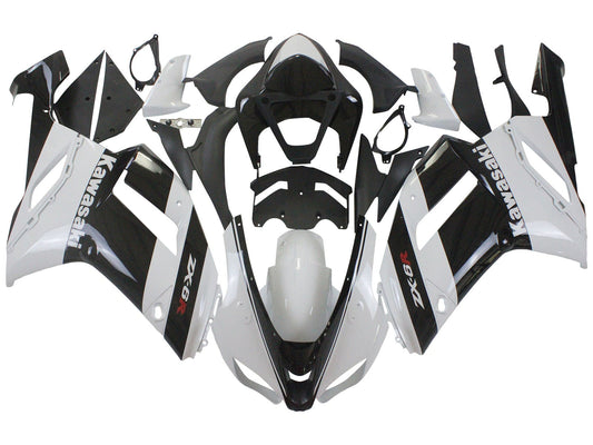 2007-2008 White Black Kawasaki ZX6R Motorcycle Fairing， Purchase 2007-2008 White Black Kawasaki ZX6R Motorcycle Fairing UK - UK