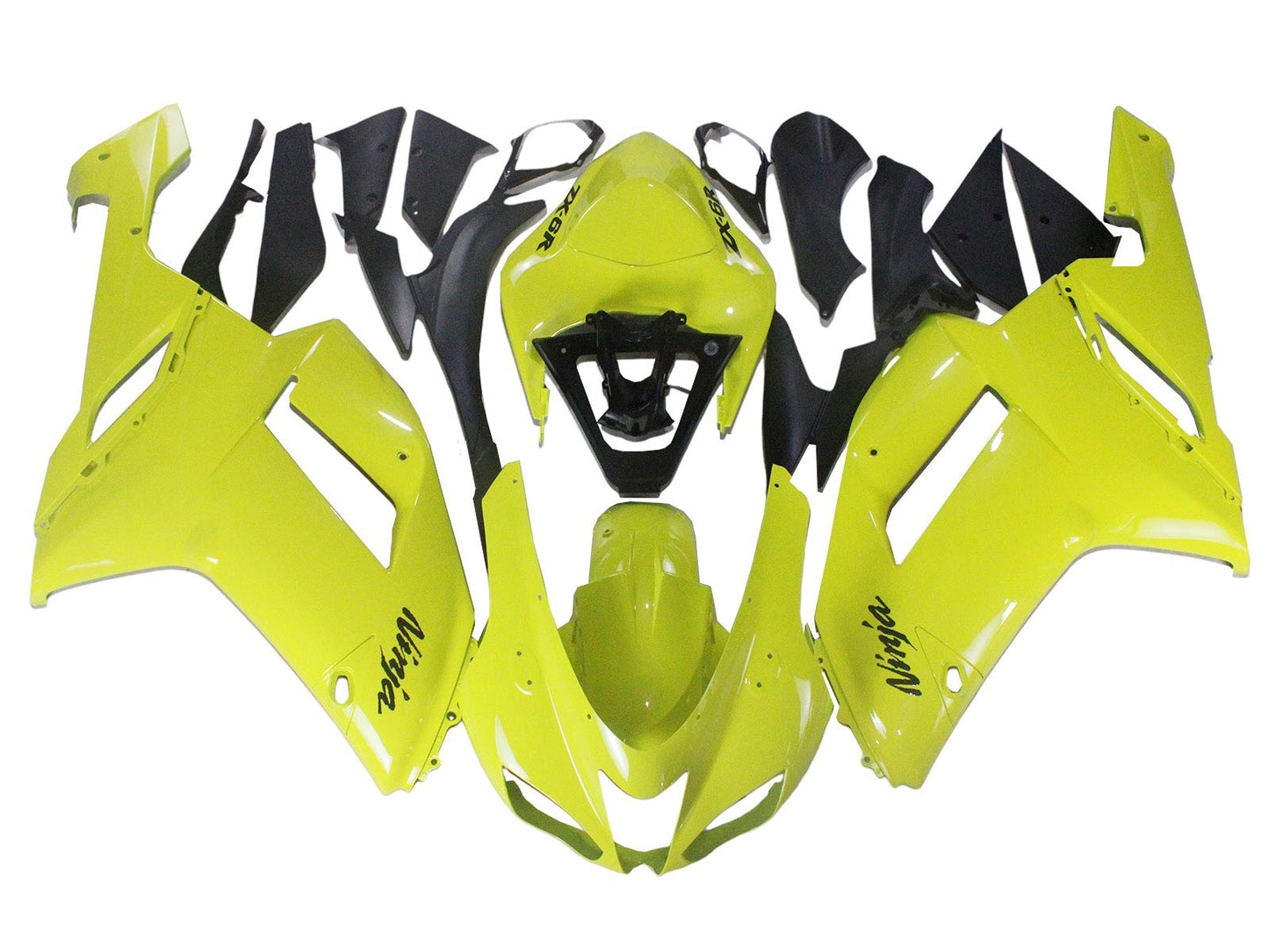 2007-2008 Yellow Ninja Kawasaki ZX6R 636 Fairing Kit