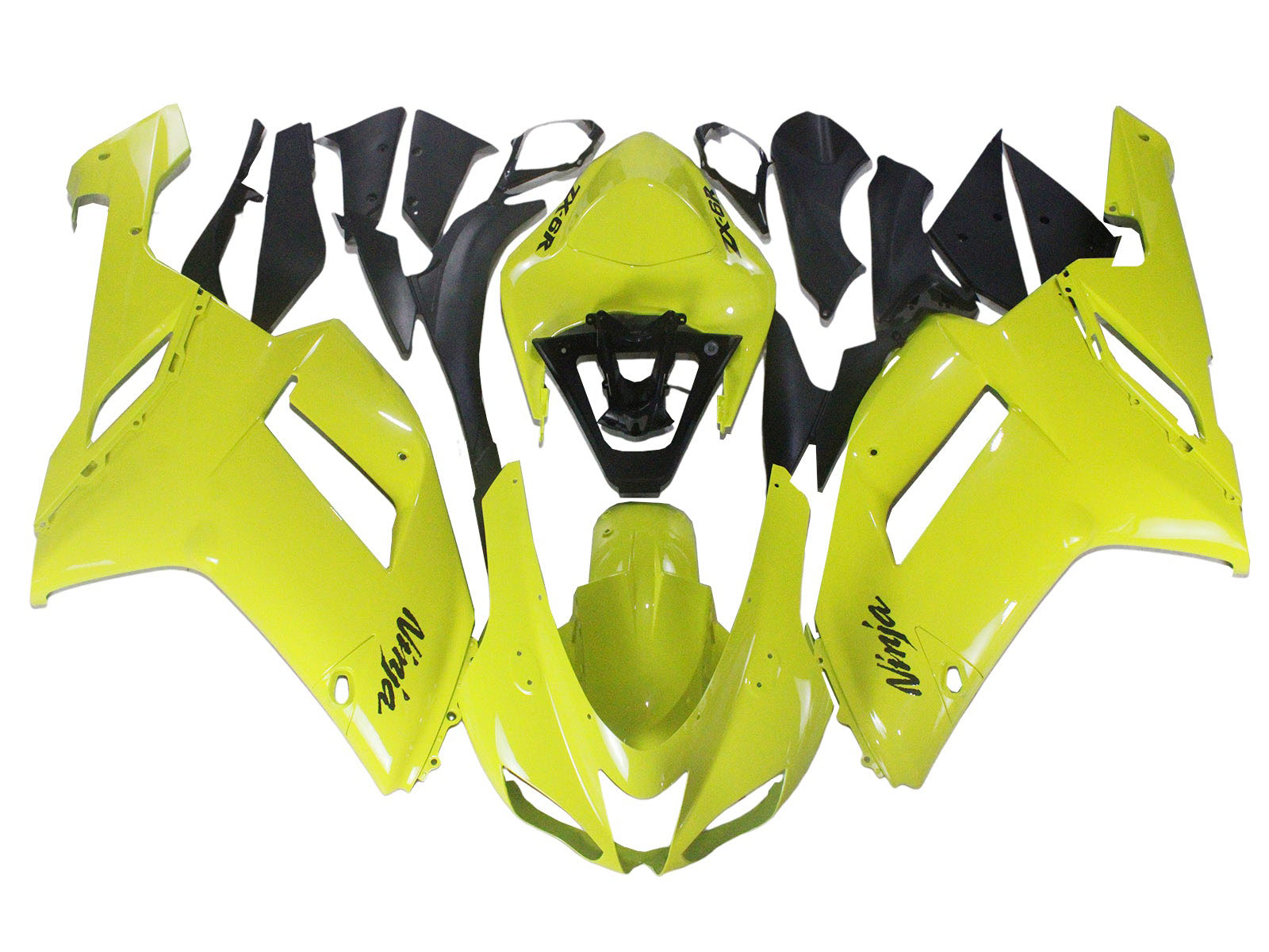 2007-2008 Yellow Ninja Kawasaki ZX6R 636 Fairing Kit