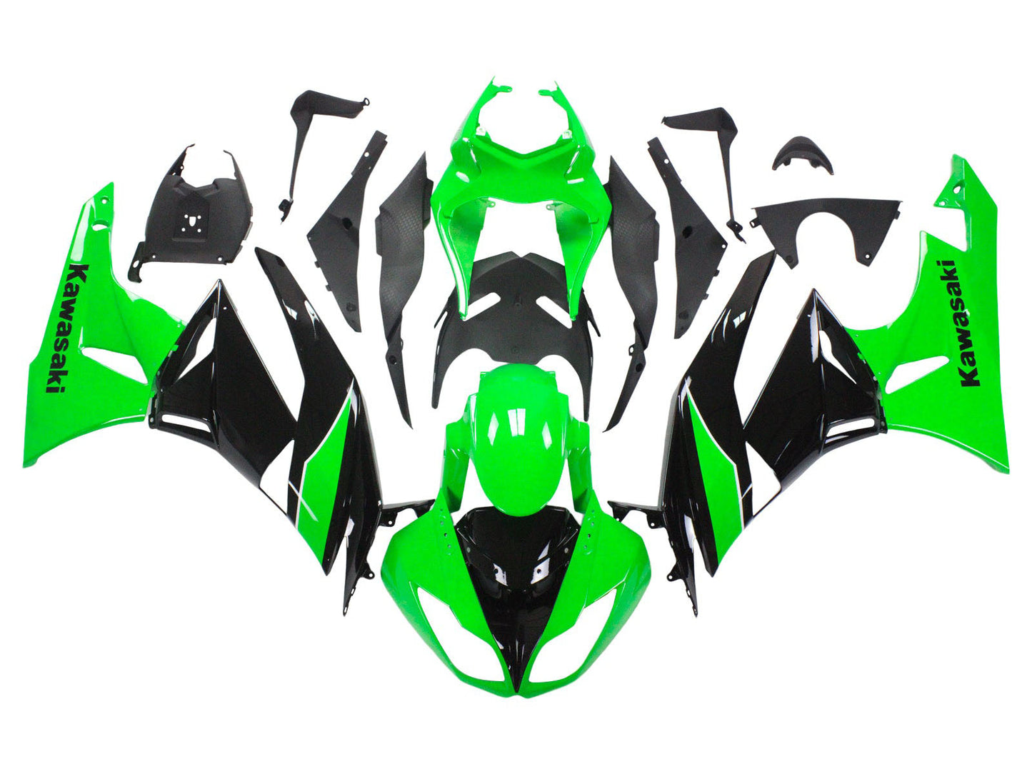 2009-2012 Green Black Kawasaki ZX6R 636 Fairings Fairing Kit