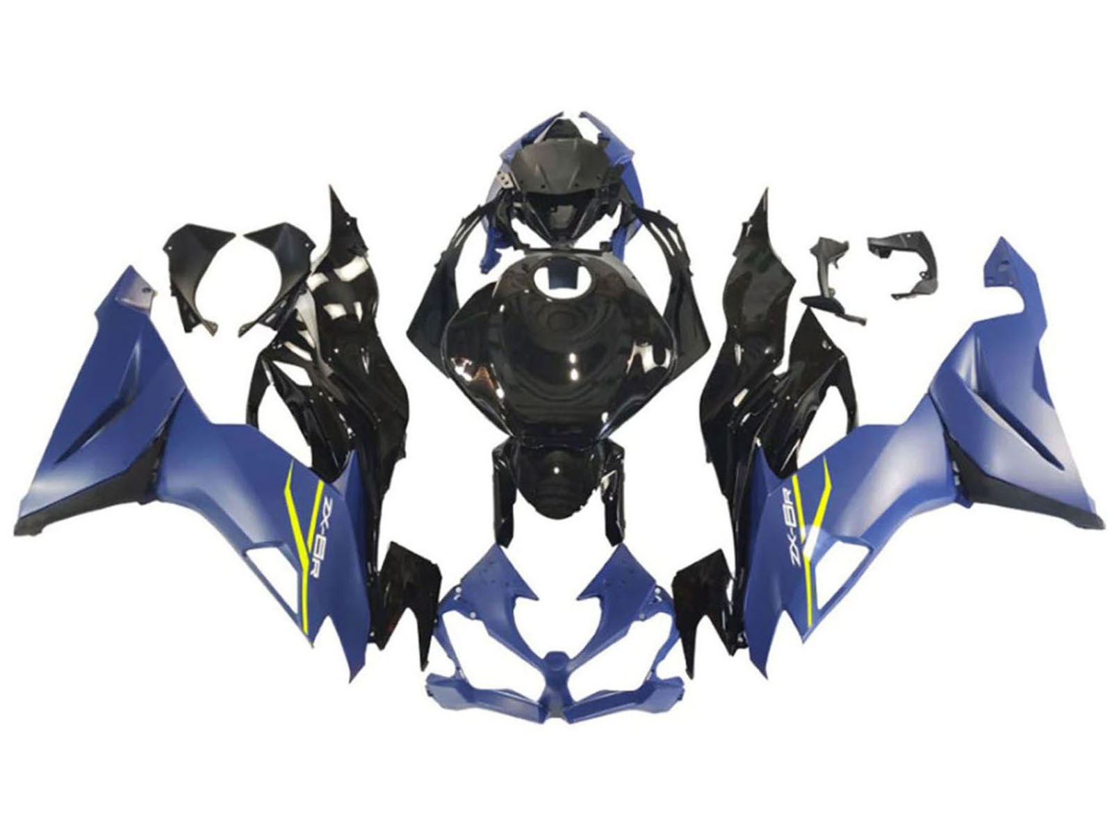 2009-2012 Black Green White Kawasaki ZX6R 636 Fairing Kit