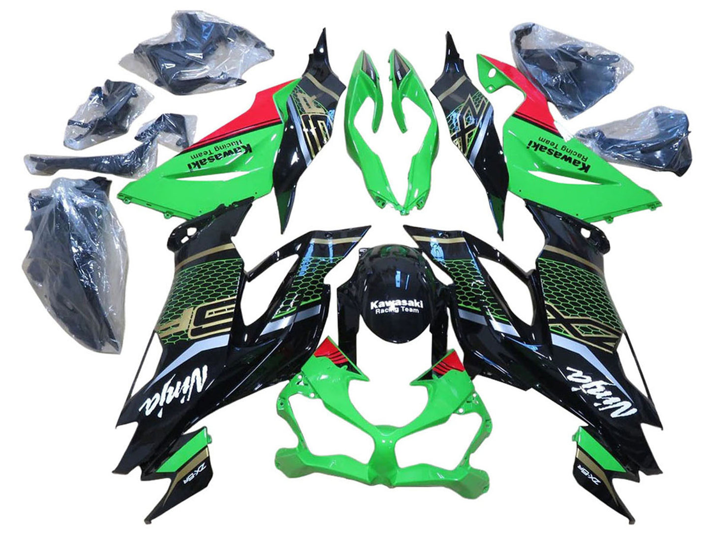 2009-2012 Red Black Kawasaki ZX6R 636 Fairing Kit