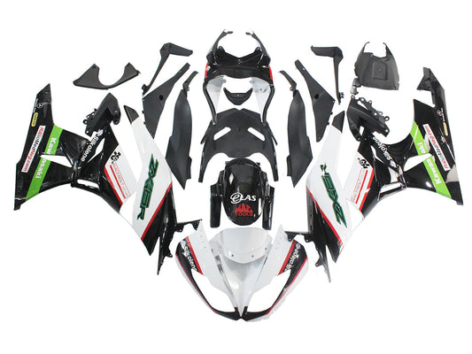 2009-2012 White Black Green Kawasaki ZX6R 636 Fairing Kit