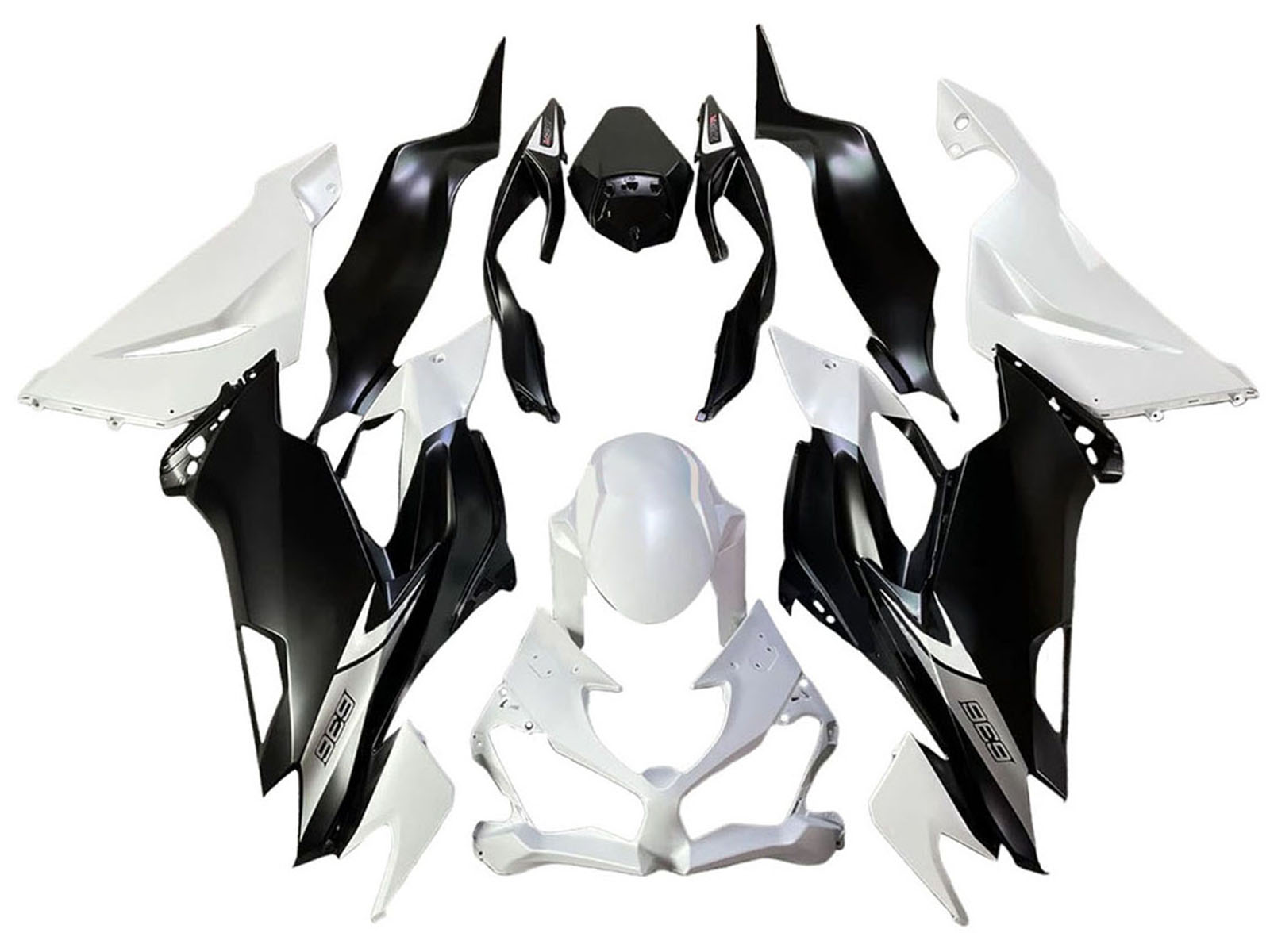 2013-2018 White Matte Black Kawasaki ZX6R Bike Fairings， Purchase 2013-2018 White Matte Black Kawasaki ZX6R Bike Fairings UK - UK