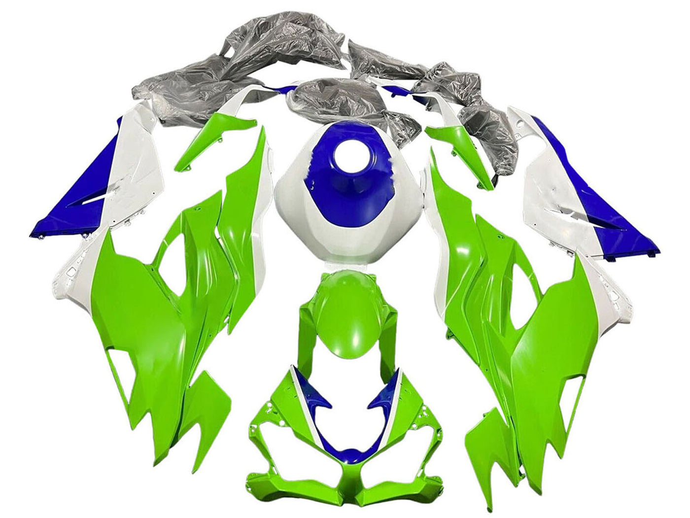 2019-2022 Black Light Blue Kawasaki ZX6R Fairing Kit