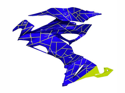 2019-2022 Kawasaki ZX-6R Blue Yellow Fairing Kit