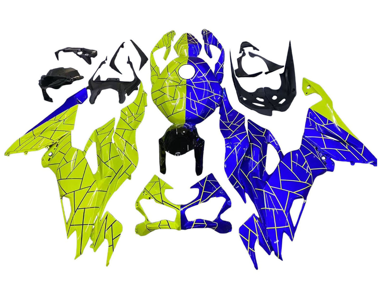 2019-2022 Blue Yellow Kawasaki ZX6R Motorcycle Fairings， Purchase 2019-2022 Blue Yellow Kawasaki ZX6R Motorcycle Fairings UK - UK