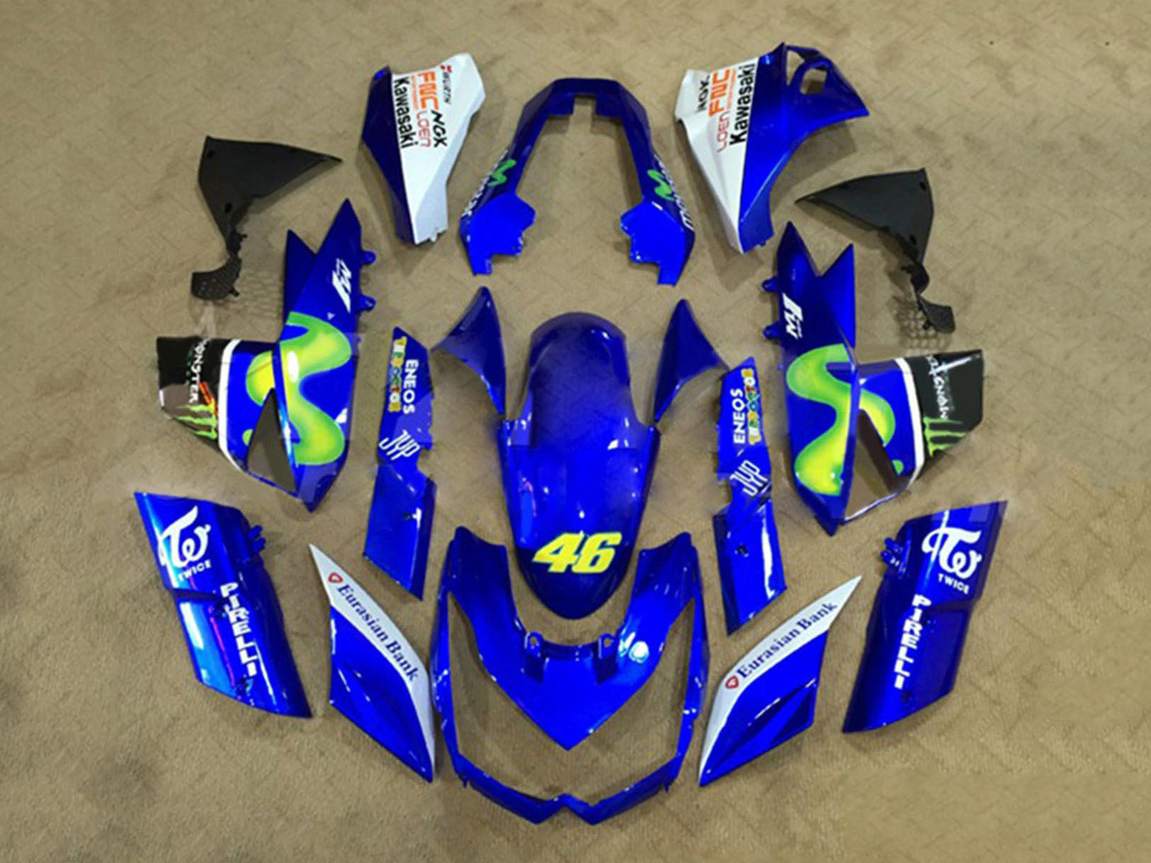 2010-2013 Black Orange Kawasaki Z1000 Fairing Kit