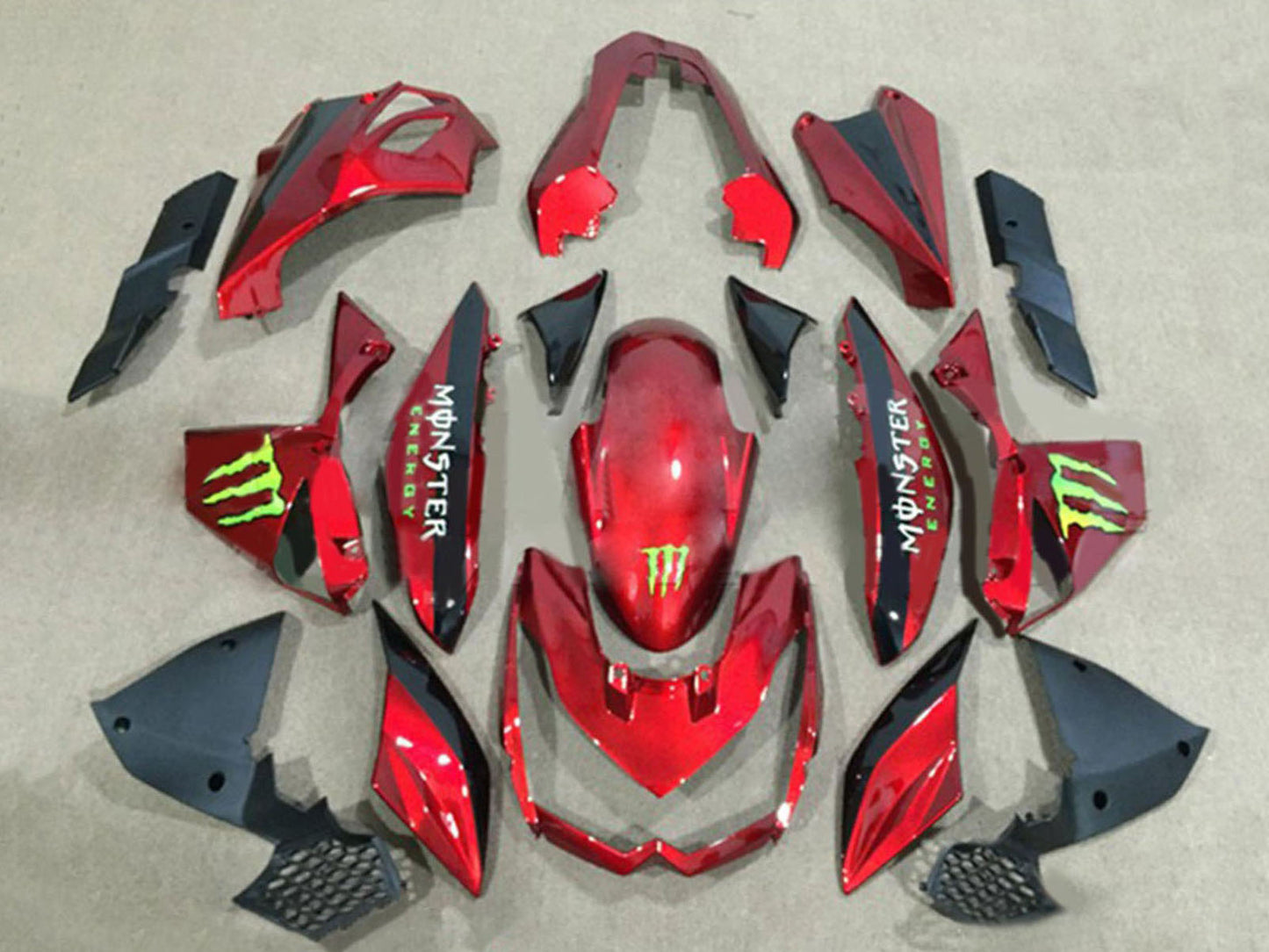 2010-2013 Glossy Red Black Monster Kawasaki Z1000 Fairing Kit