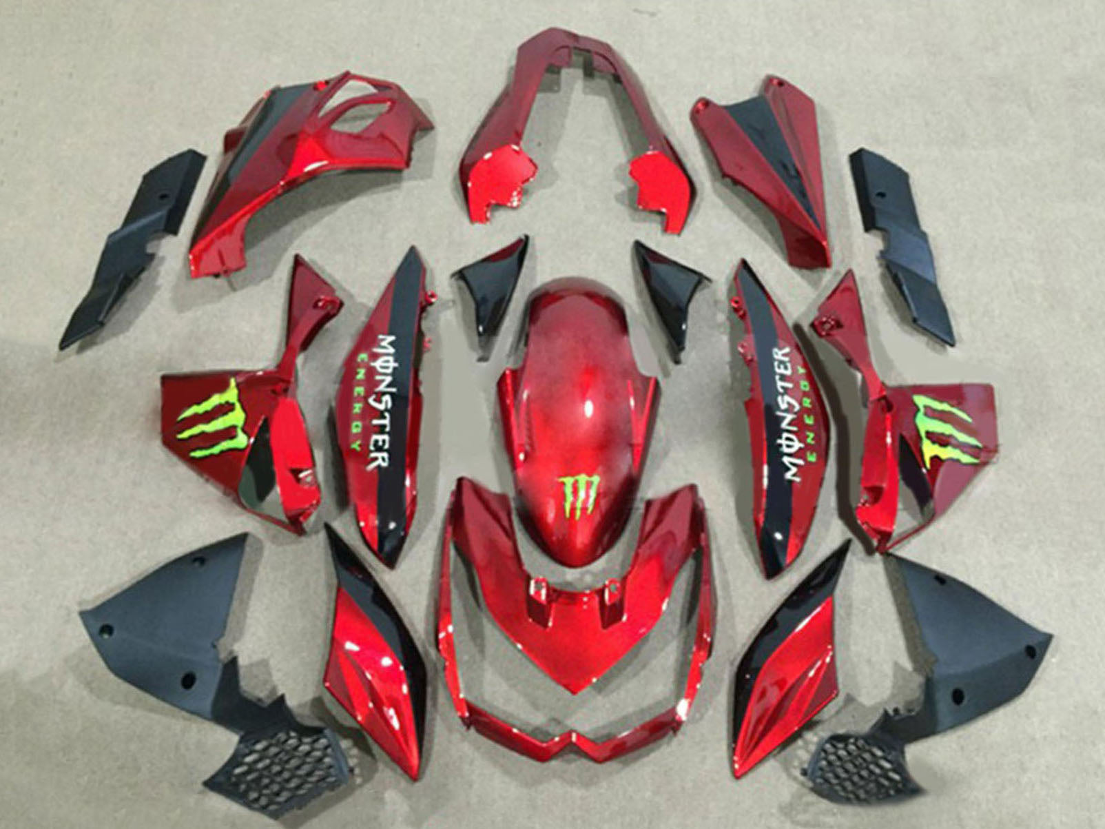 2010-2013 Glossy Red Black Monster Kawasaki Z1000 Fairing Kit
