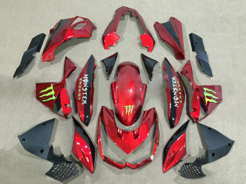 Purchase 2010-2013 Red Glossy Black Green Monster Kawasaki Z1000 Motorcycle Fairings UK