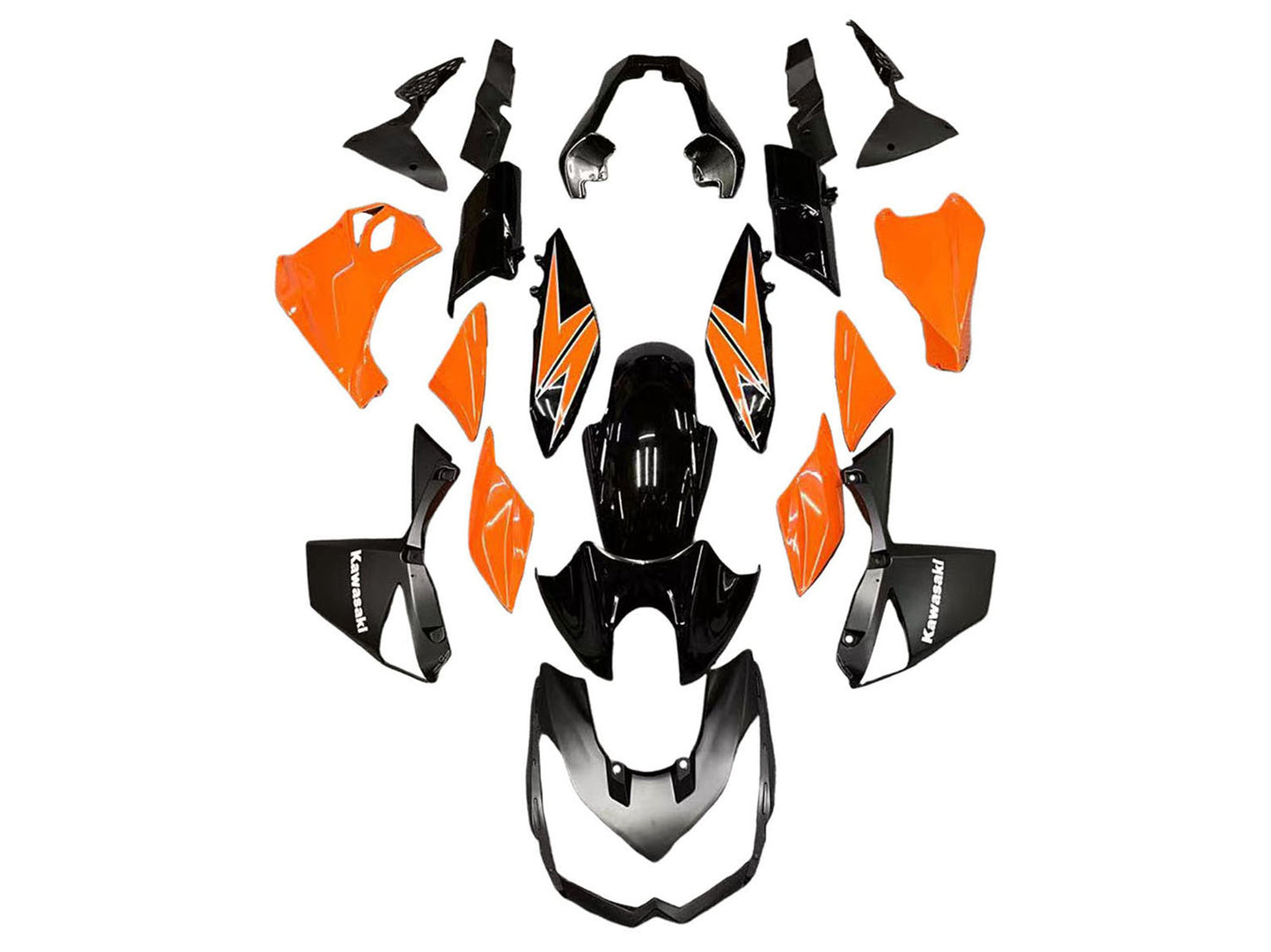 2010-2013 Glossy Orange Black Kawasaki Z1000 Fairing Kit