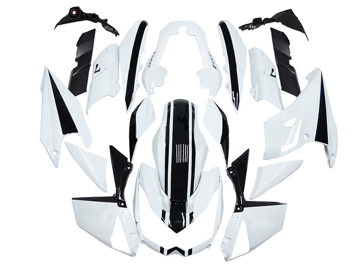 2010-2013 White Black Kawasaki Z1000 Fairing Kit