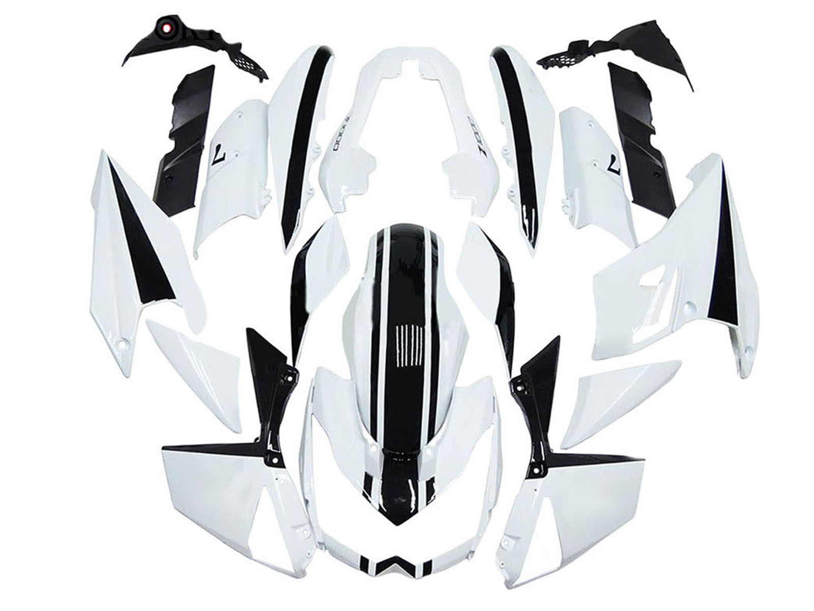 2010-2013 White Black Kawasaki Z1000 Fairing Kit