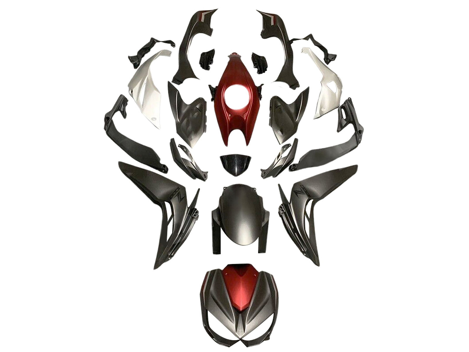 2014-2019 Matte Black Red White Kawasaki Z1000 Fairing Kit