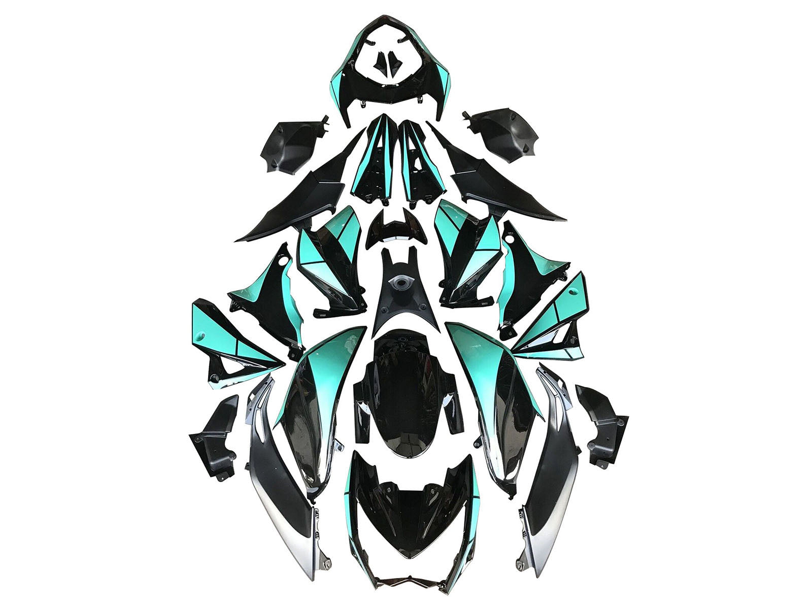 2014-2019 Marble Black Forged Carbon Fiber Kawasaki Z1000 Fairing Kit