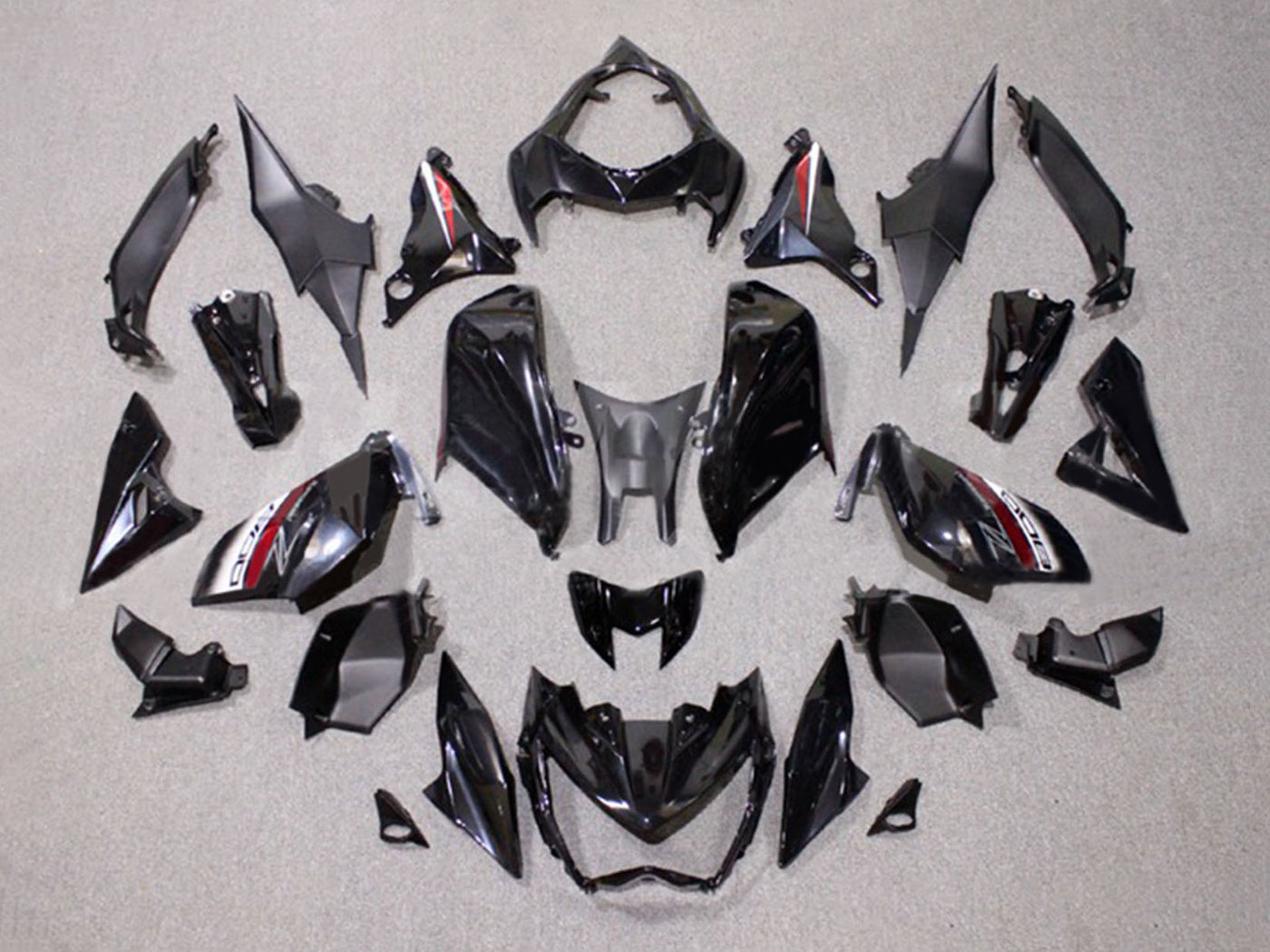 2014-2019 Black Dark Red Kawasaki Z1000 Fairing Kit