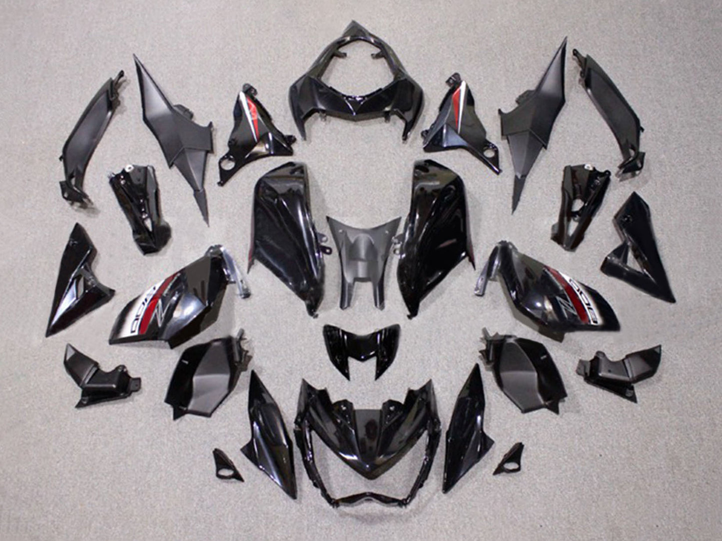 2014-2019 Black Dark Red Kawasaki Z1000 Fairing Kit