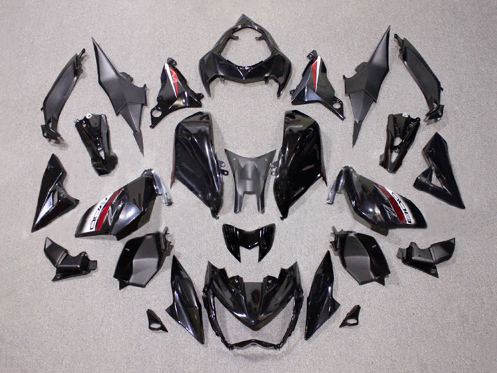 2014-2019 Black Dark Red Kawasaki Z1000 Fairing Kit