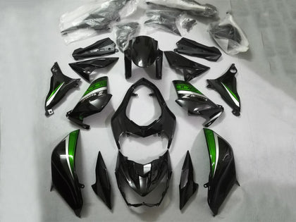 2013-2018 Kawasaki Z800 Glossy Black Blue Fairing Kit