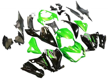 2013-2018 Kawasaki Z800 Glossy Green Black Fairing Kit