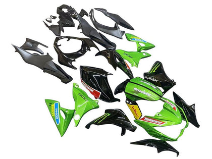2013-2018 Kawasaki Z800 Green Black Fairing Kit
