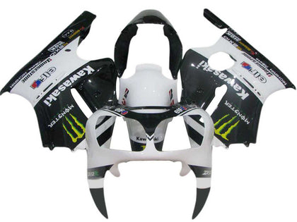 2000-2001 Kawasaki ZX-12R Black White Monster Fairing Kit