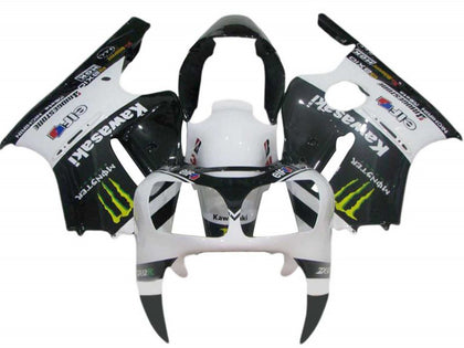 2000-2001 Kawasaki ZX-12R Black White Monster Fairing Kit