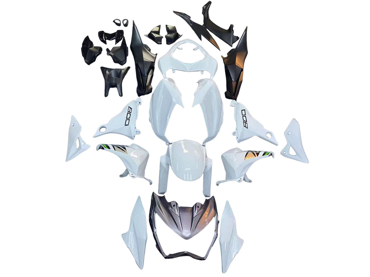 2013-2018 White Black Kawasaki Z800 Fairing Kit