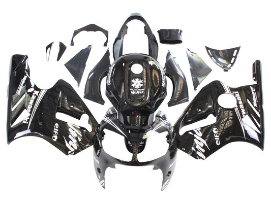 2000-2001 Black With White Snow Decal Ninja Elf Kawasaki ZX12R Fairing Kit