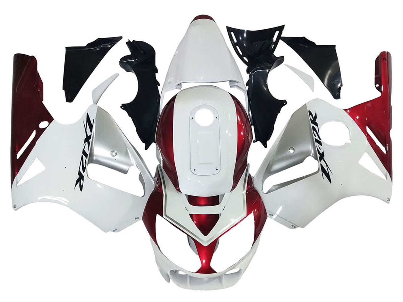 2002-2006 White Red Black Kawasaki ZX12R Fairing Kit